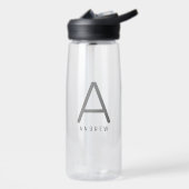 Eenvoudig Modern Gepersonaliseerd Monogram Waterfles (Links)