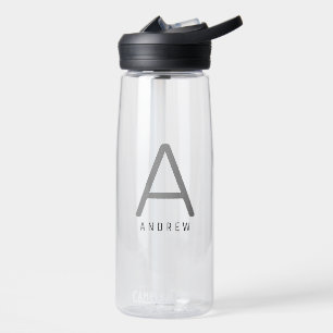 Eenvoudig Modern Gepersonaliseerd Monogram Waterfles