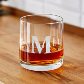 Eenvoudig Modern Gepersonaliseerde Naam Initiaal M Whisky Glas
