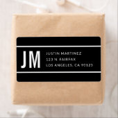 Eenvoudig Modern Gestreept Zwart & Wit Terugkeerad Etiket (Insitu)