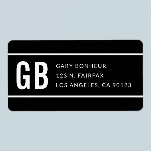 Eenvoudig Modern Gestreept Zwart & Wit Terugkeerad Etiket