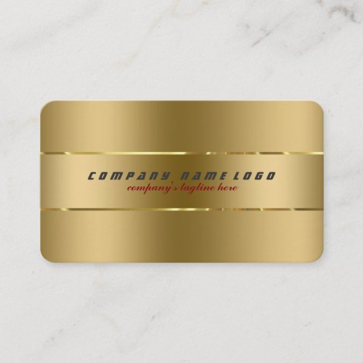Eenvoudig Modern Gewoon Goud Metallic Ontwerp Visitekaartje (Voorkant)