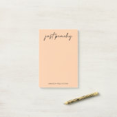 Eenvoudig Modern Gewoon Peachy Gepersonaliseerd Post-it® Notes (Op bureau)