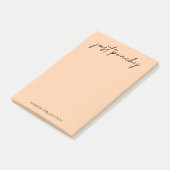 Eenvoudig Modern Gewoon Peachy Gepersonaliseerd Post-it® Notes (Schuin)