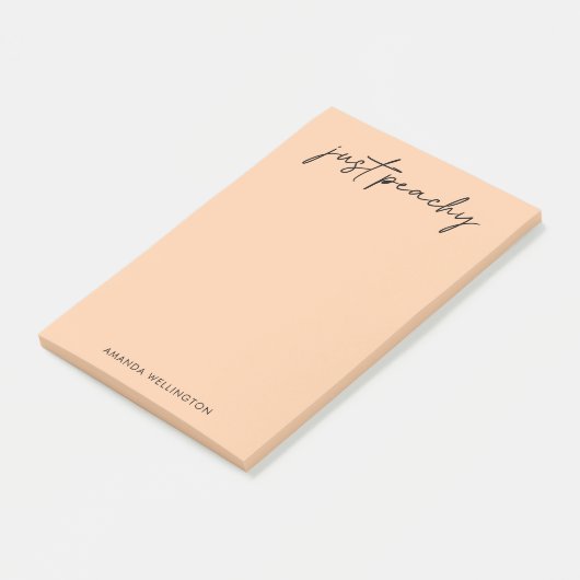 Eenvoudig Modern Gewoon Peachy Gepersonaliseerd Post-it® Notes (Schuin)