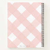 Eenvoudig Modern Gingham Blush Blank Recept Boek (Achterkant)