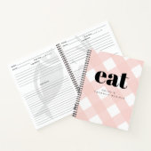 Eenvoudig Modern Gingham Blush Blank Recept Boek (Binnen)