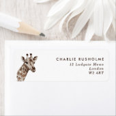 Eenvoudig modern Giraffe, persoonlijk terugkeeradr Etiket (Insitu)