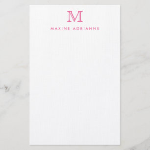 Eenvoudig Modern Girly Blush Roze Monogram Initiaa Briefpapier