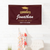 Eenvoudig modern Glitter Afstudeerder Red Maroon A Spandoek (Insitu)