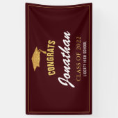 Eenvoudig modern Glitter Afstudeerder Red Maroon A Spandoek (Verticaal)