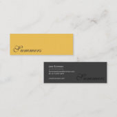 Eenvoudig, modern Gold Black Mini Visitekaartje (Voorkant / Achterkant)