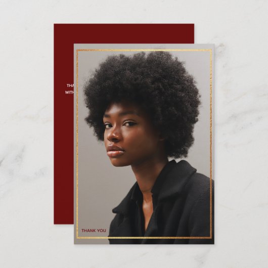 Eenvoudig modern Gold Border Afstuderen Hartelijk  Kaart (Voorkant / Achterkant)