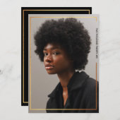 Eenvoudig, modern Gold Border Afstuderen Kaart (Voorkant / Achterkant)