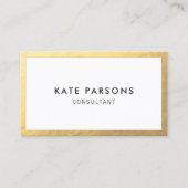 Eenvoudig, modern Gold Border Visitekaartje (Voorkant)