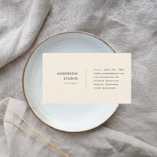 Eenvoudig Modern Gold Cream QR Code Visitekaartje