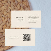 Eenvoudig Modern Gold Cream QR Code Visitekaartje