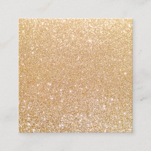 Eenvoudig modern Gold Glitter Makeup Artists Squar Vierkante Visitekaartje (Voorkant)