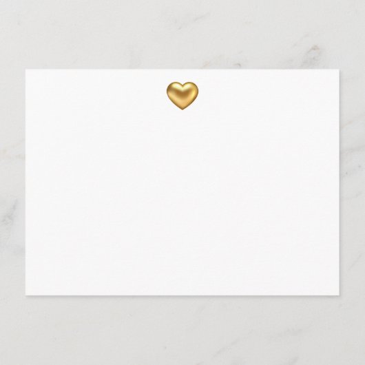 Eenvoudig modern Gold Heart Weddenschap - Gegevens Informatiekaartje (Achterkant)