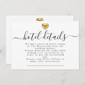 Eenvoudig modern Gold Heart Weddenschap - Gegevens Informatiekaartje (Voorkant / Achterkant)