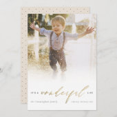 Eenvoudig, modern Gold Het is een geweldige levens Feestdagenkaart (Voorkant / Achterkant)