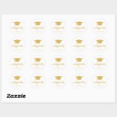 Eenvoudig modern Gold Mortar Board elegant Afstude Ronde Sticker (Vel)