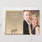 Eenvoudig modern Gold Photo Wedding Kaart (Voorkant)