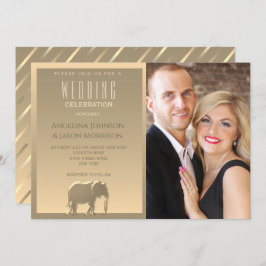 Eenvoudig modern Gold Photo Wedding Kaart