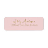 Eenvoudig Modern Gold Script | Roze Etiket (Voorkant)