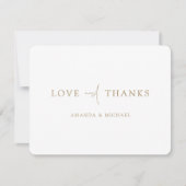Eenvoudig modern Gold Wedding Bedankkaart (Voorkant)