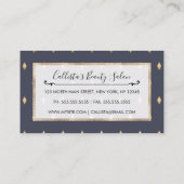 Eenvoudig Modern Goud Diamant Marine Blauw Patroon Afsprakenkaartje (Achterkant)