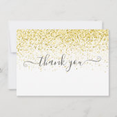 Eenvoudig Modern Goud Glitter Schrift Bedankkaart (Voorkant)