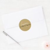 Eenvoudig Modern Goud Happy Christmas Script Liefd Ronde Sticker (Envelop)