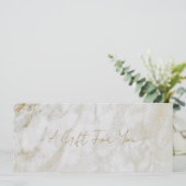 Eenvoudig Modern Goud Marmer Elegant Cadeaubon (Staand voorkant)
