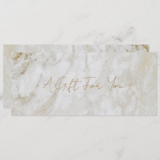 Eenvoudig Modern Goud Marmer Elegant Cadeaubon (Voorkant / Achterkant)
