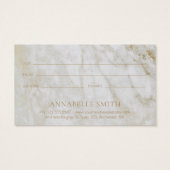 Eenvoudig Modern Goud Marmer Elegant Cadeaubon Visitekaartje (Achterkant)