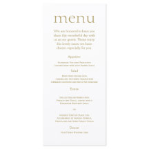 Eenvoudig Modern Goud Metallic Bruiloft Menu