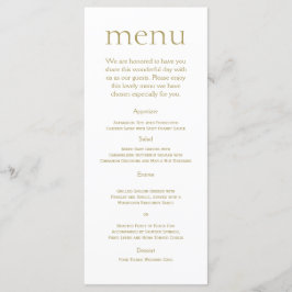 Eenvoudig Modern Goud Metallic Bruiloft Menu