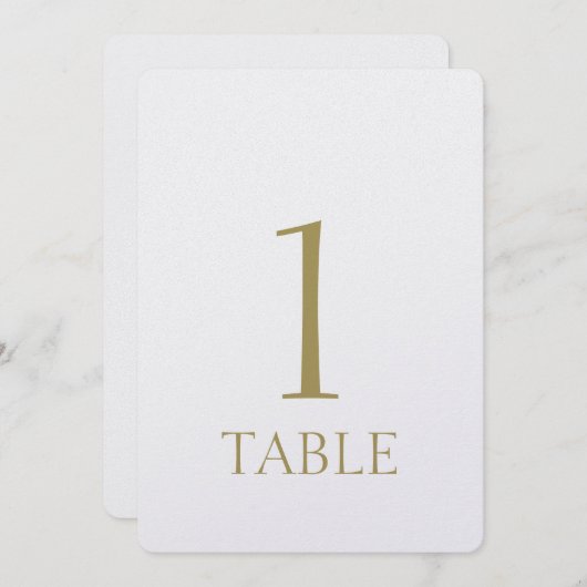 Eenvoudig Modern Goud Metallic Tafelnummer (Voorkant / Achterkant)