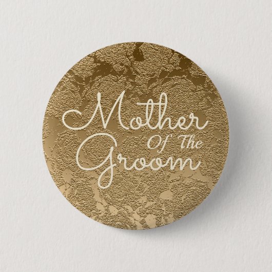 Eenvoudig modern goud moeder van de bruidegom ronde button 5,7 cm (Voorkant)