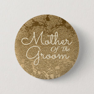 Eenvoudig modern goud moeder van de bruidegom ronde button 5,7 cm