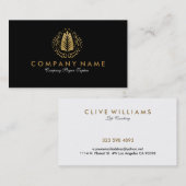 Eenvoudig Modern Goud Ornament Logo Design Visitekaartje (Voorkant / Achterkant)