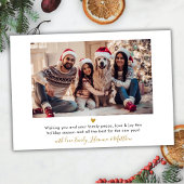 Eenvoudig Modern Goud Script 2 Foto Kerstmis Feestdagenkaart