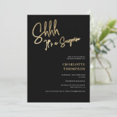 eenvoudig modern goud zwart foto verrassing Sweet  Kaart (Staand voorkant)