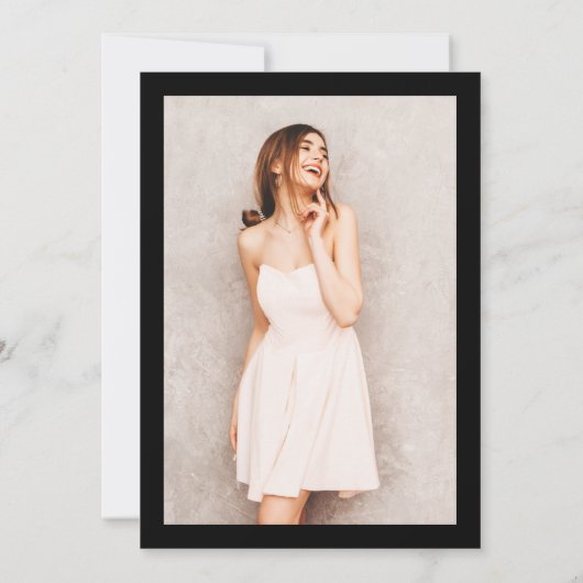 eenvoudig modern goud zwart foto verrassing Sweet Kaart (Achterkant)