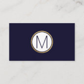 Eenvoudig modern goudblauw marineverbinding plaatskaartje (Achterkant)