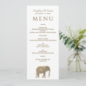 Eenvoudig Modern Gouden Bruiloft Menu (Staand voorkant)