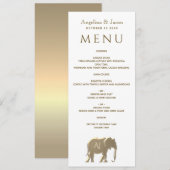 Eenvoudig Modern Gouden Bruiloft Menu (Voorkant / Achterkant)