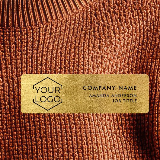 Eenvoudig Modern Gouden Logo Personeel Plastic Naamplaatje