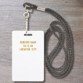 Eenvoudig Modern Gouden Script VIP All Access Pas  Badge